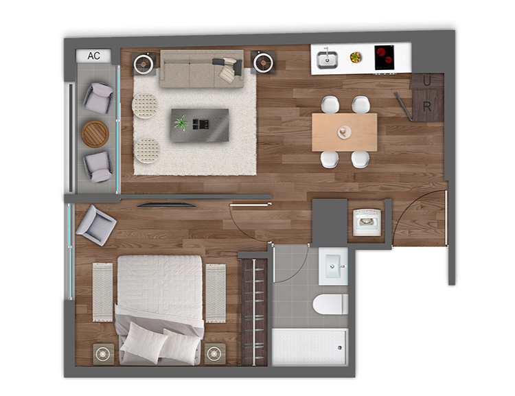 Departamento 1 dormitorio